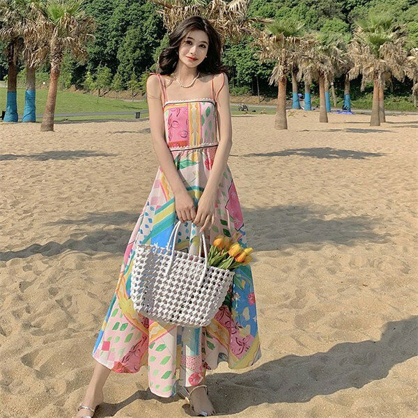 背中 開き ワンピース リゾートワンピ ハワイ リゾートワンピース 沖縄 夏ワンピ ゆったり 体型カバー ロングワンピース 肩見せ 夏 レディース ビーチ 旅行 大人可愛い 母の日 プレゼント Aライングローリーパーク