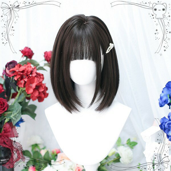 樂天商城 - ウィッグ 自然 ブラウン系 セミロング ボブ ストレート 小顔 キュート 若く見える 通気 レディース フルウィッグ wig ツートン かつら つけ毛 コスプレ メッシュ コスチュームグローリーパーク