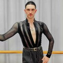 社交ダンス衣装 男性 ラテンダンス フラメンコ ダンスウェア シャツ トップス 社交ダンス メンズ セクシー 透け感 ラテン チャチャチャ ルンバ 競技用 コン...