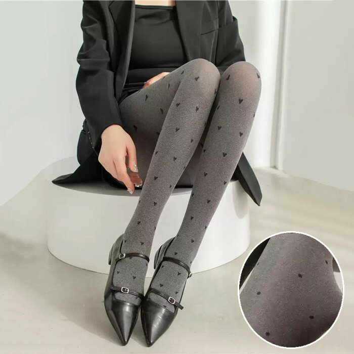 タイツ レディース ハート柄 かわいい 履き心地抜群 レイヤード 伸縮性 無地 ストレッチ性 通気性 ウエストゴム フィット感 美尻 美脚 シンプル オールシー...