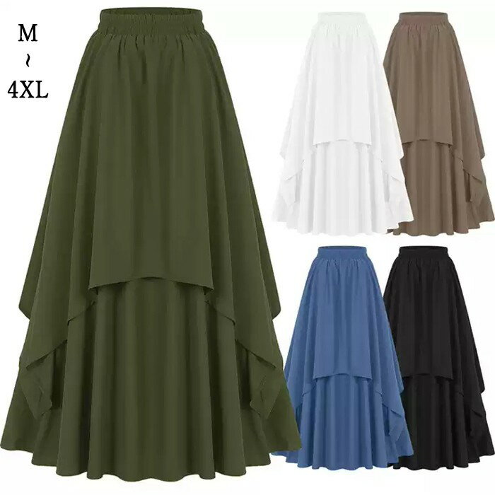 ゴシックスカート ハロウィンコスプレ レディース ショートスカート中世紀欧風スチームパンク 宮廷ダンス衣装 大人用コスチューム 中世ドラマ 仮装ハイウエストスカート舞台衣装 宮殿パンクスカート お姫様ステージ衣装 M-4XLグローリーパーク