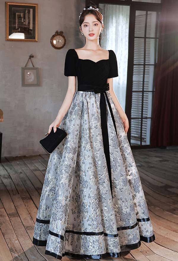 ドレス 大人 ピアノ発表会 ドレス 演奏会 結婚式 袖付き フェミニン 大きいサイズ パーティードレス ロングドレス 袖あり お呼ばれ 20代 30代 可愛いグローリーパーク