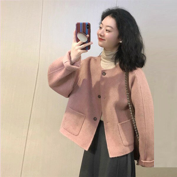 ショート丈コートかわいい レディース チェスターコート冬 秋 春 ショートコートピンクおしゃれ 韓国 20代30代40代グローリーパーク
