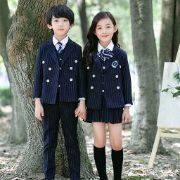 冬服 学生服 子供制服 ストライプ 縞柄 紺 ユニフォーム 卒業式 入園 女の子 受験 小学校 中学生 キッズ通園 通学制服 フォーマル 卒園式 発表会 160cm dt050x1c6kc /代引き・返品不可