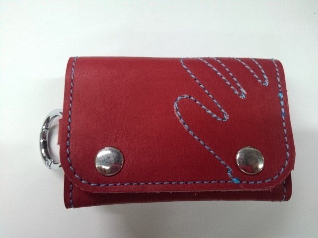野球グローブの革製　 コンパクトウォレット　三つ折り財布