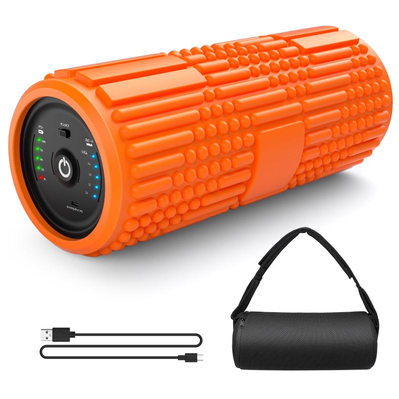 Wolfyok fitness フォームローラー 電動 筋膜ローラー 4000mAh 大容量電池 多種類の凹凸 リリースローラー ストレッチローラー【意匠権取得】 パワフル振動 筋膜リリース ローラー 振動 猫背 ヨガ