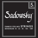 Sadowsky ブラックラベルベース弦 ステンレス弦 5弦 045-130 SBS45B Black