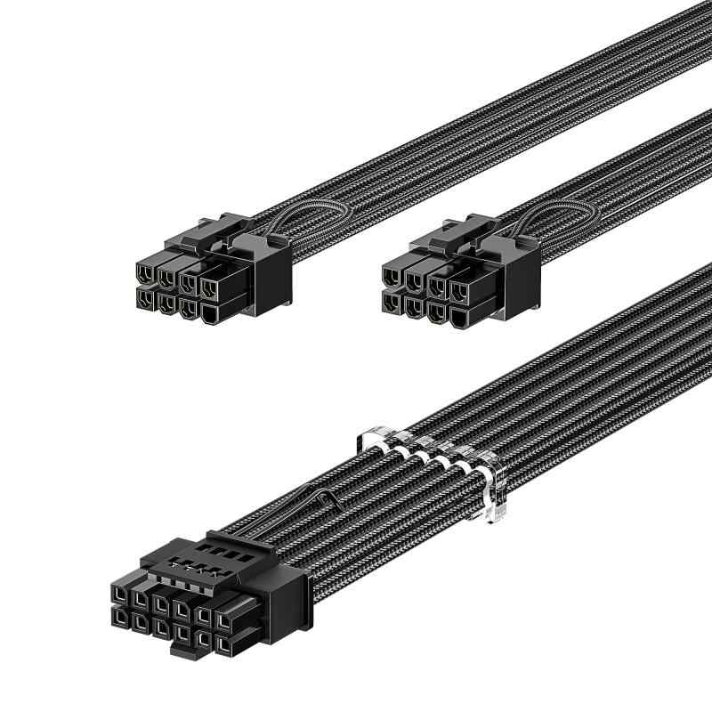 Fasgear PCI-e Gen 5.0 GPU電源ケーブル 70cm コーム付きスリーブコード - RTX 4070 GPU 600W 電源ケーブル RTX 4060 4050 グラフィックスカード用 | モジュラー電源