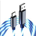 Remarks Japan 充電ケーブル Type-C 光る 急速充電 イルミネーション データ転送 車内 おしゃれ usbケーブル 1m ブルー(2)