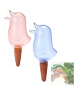 SAKIRABITO 自動給水器 じょうろ 小鳥型 植物 水やり 給水キャップ 2色セット 植木 鉢植え プラスチック製