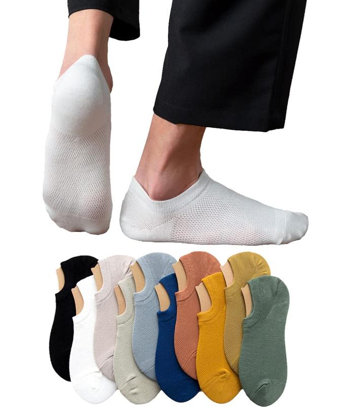 [ZOCCO] 靴下 メンズ くるぶし 脱げない 夏 おしゃれ カジュアル スポーツ スニーカー用 防臭 吸汗 通気 夏用 綿 【24-26cm】 (メッシュ 10足セット)