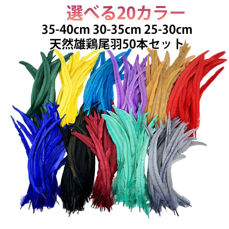 50本入 雄鶏の尾羽 ステージ衣装 35-40cm 尾羽 25-30cm フェザー 羽 中古帽子 コス...