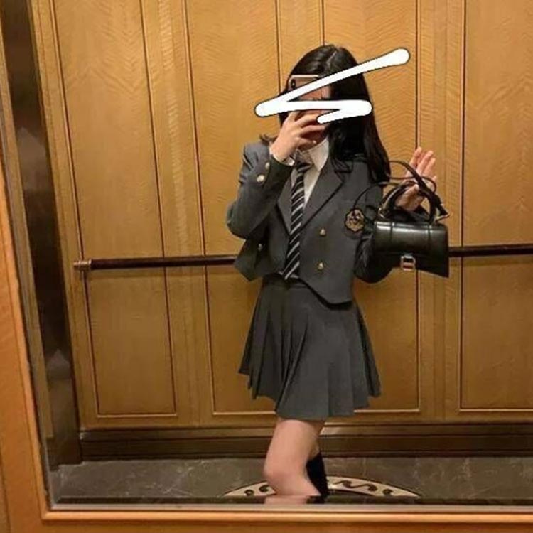 学生服 制服 スクール制服 4点セット 女の子 韓国ファッション 制服 ブレザー フォーマル 高校生 女子高校生 セットアップ シャツ ネクタイ 女子高校生 上下セット セット ジレベストスーツ スカートスーツ 卒業式 長袖 白 黒白