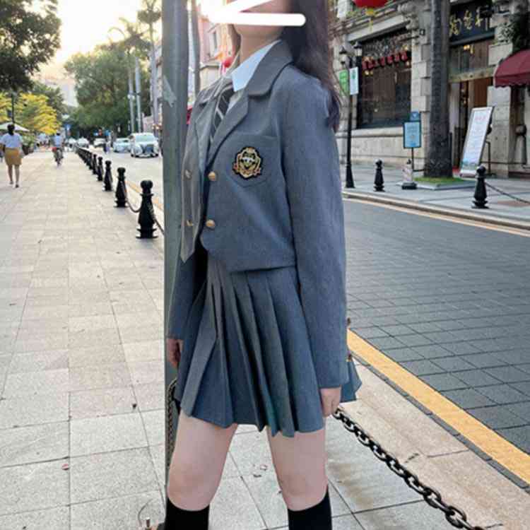 学生服 制服 スクール制服 4点セット 女の子 韓国ファッション 制服 ブレザー フォーマル 高校生 女子高校生 セットアップ シャツ ネクタイ 女子高校生 上下セット セット ジレベストスーツ スカートスーツ 卒業式 長袖 白 黒白