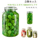 取っ手付き 5L 【2個セット】密封瓶 3L 4L キッチン用品 洗いやすい 1L ガラス 密封びん 梅酒ビン 2L 手作り 梅ジュース 【2個セット】密封瓶 ...