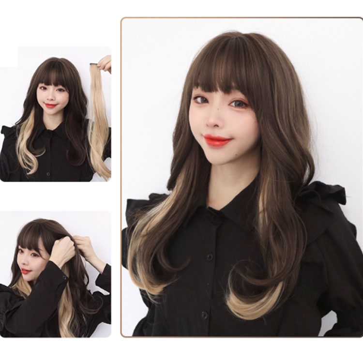 送料無料エクステ ウィッグ ワンタッチ カラー 5本セット メッシュエクステ ダンス衣装 アレンジ ポイントウィッグ ゆるふわウェーブ 人毛 つけ毛 グラデーション 耐熱 簡単装着 イベント コスプレ ハロウィン 仮装 ダンス パーティー 結婚式 ヘアアクセサリー