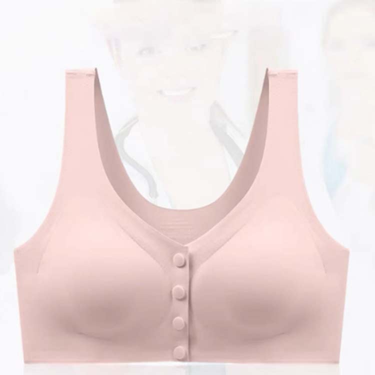 ブラジャー パッド付き 乳がん用 乳がん用 ブラジャー ノンワイヤーブラ 術後 前開...