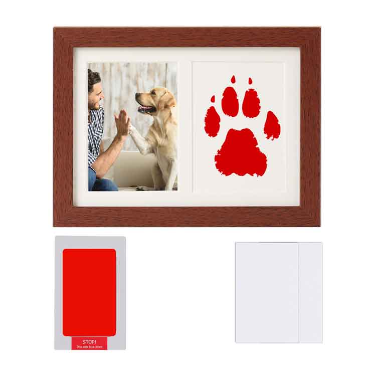 ギュリックの手形スタンプ 4点セット 肉球 手形 フォトフレーム 赤ちゃん 足形 汚れない 手形スタンプ インク ペット 足型インク スタンプ台 ベビー 出産祝い ギフト 記念日｜アングル3