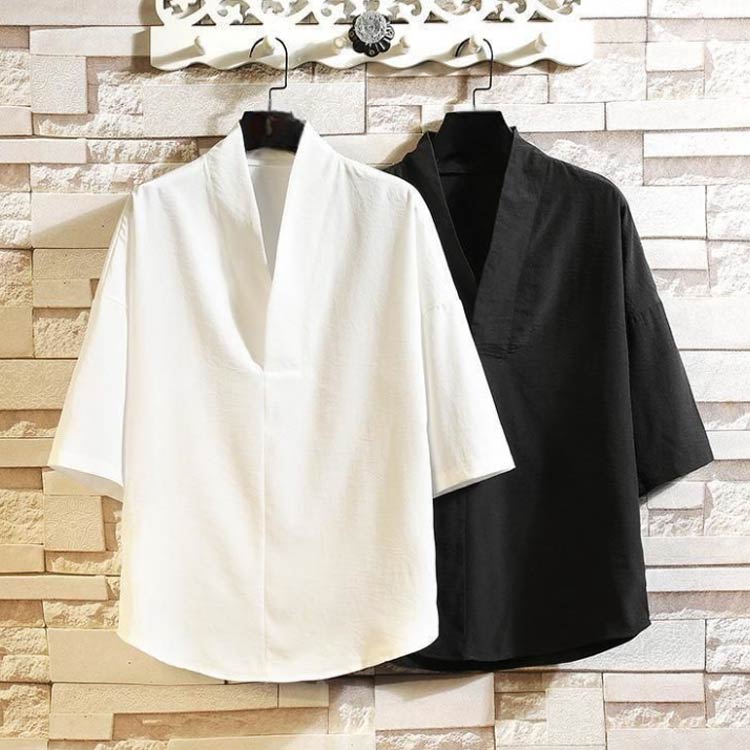 メンズ 五分袖 襦袢 着物 5分袖 Vネック 黒 シャツ 半襦袢 Tシャツ 半袖 洗える 白 作務衣 下着 男性 肌着 半襦袢 和装 レディース 浴衣 インナー 襟付き カジュアルシャツ 春夏秋 肌襦袢 合衿 衿付き 和装下着 紳士 作務衣 甚平