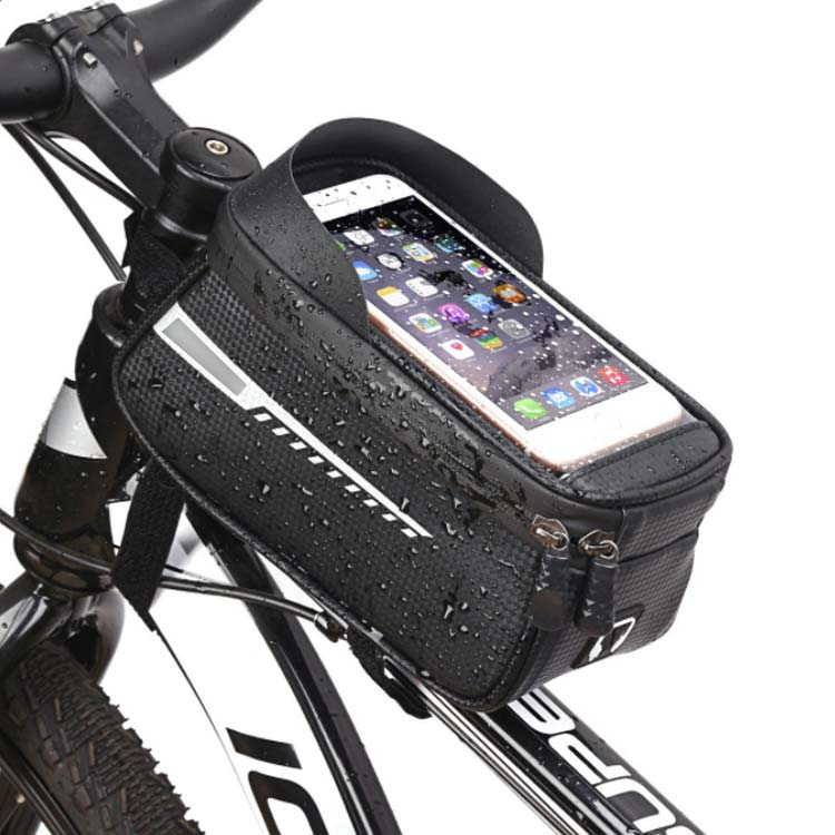 自転車 フロントバッグ トップチューブバッグ スマホ対応 自転車 フレームバッグ 6...