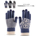 手袋 メンズ スマホ対応 暖かい 防寒 ニット ニット手袋 グローブ 裏ボア 雪柄 ノルディック 厚手 秋冬 防寒 防風 あったか オシャレ カジュアル 男女兼...
