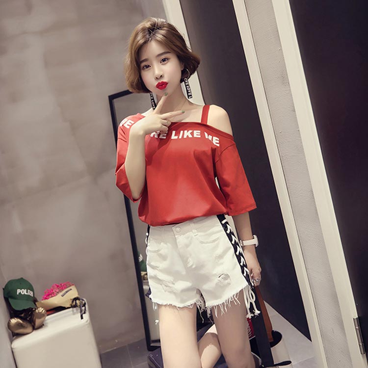 送料無料tシャツ オフショルダー レディース 肩出し 半袖tシャツ サマーtシャツ カ...