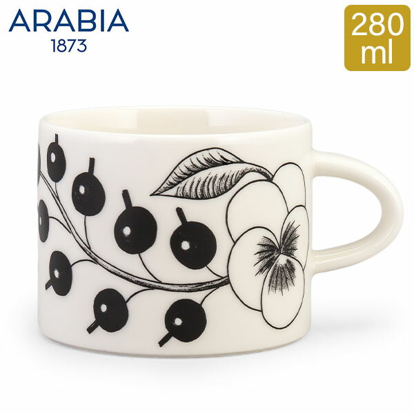 アラビア Arabia パラティッシ カップ 280mL ブラック Paratiisi Cup Black & White マグ コップ 食器 磁器 北欧 1005403 6411800066778のサムネイル