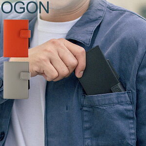 OGON オゴン フランス製 スライド式 カードケース ウォレット アルミ レザー CASCADE + COINS スキミング防止 カードウォレット メンズ レディース キャッシュレス あす楽