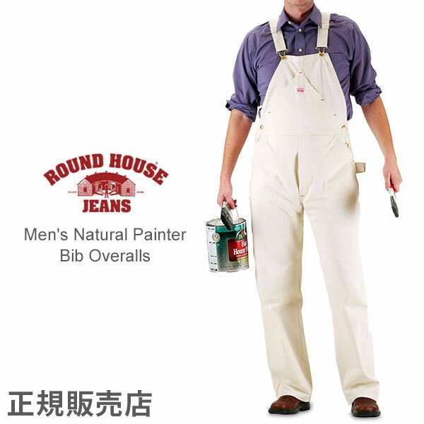 ラウンドハウス Round House ぺインター ビブ オーバーオール 71 ナチュラル メンズ Men's Natural Painter Bib Overalls 作業着 つなぎ