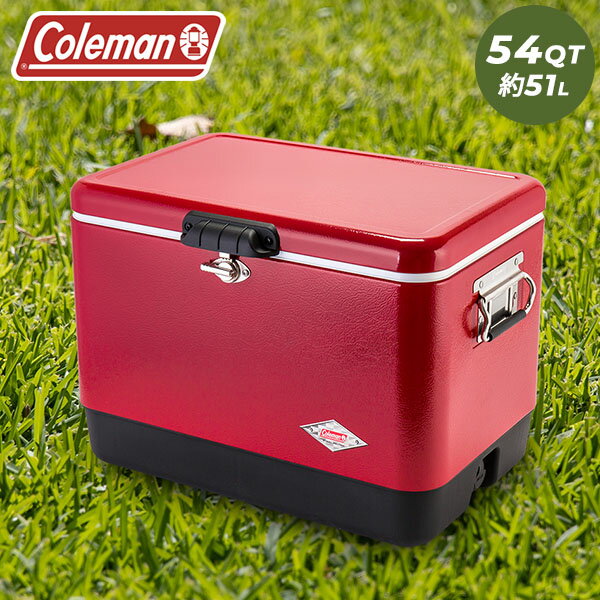 コールマン Coleman クーラーボックス 54QT スチールベルト スチールベルトクーラー 大容量 約51L アウトドア キャンプ BBQ 釣りクーラー ハード 3000003 STEEL COOLERS