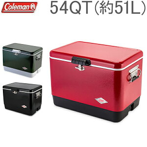 【お盆もあす楽】コールマン Coleman クーラーボックス 54QT ステンレス スチールベルト 大容量 約51L アウトドア キャンプ BBQ 釣り クーラー ハード STEEL COOLERS あす楽