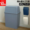 ゴミ箱 積み重ねゴミ箱ワイド45L キッチン リビング ふた付き ダストボックス おしゃれ インテリア雑貨 ごみ箱 分別 密閉 棚下 ラック下 スタッキング 平和工業 ナイトブルー クールグレー ミルクティーベージュ 父の日