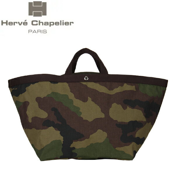 Herve Chapelier エルベシャプリエ コーデュラ舟形トートXL カモフラージュ×モカ 713Wのサムネイル