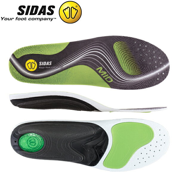 シダス Sidas インソール 3フィート・アクティブ・ミッド 3 Feet Active Mid 377656 ランニング タウンユース 衝撃吸収 通気性 中...
