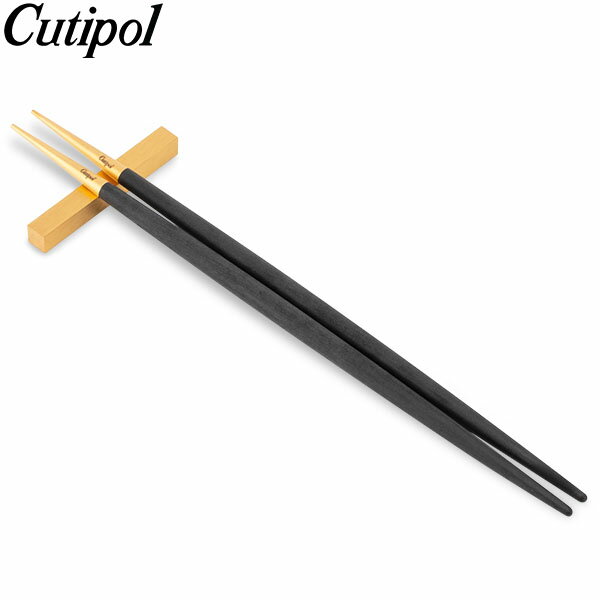 ＼マラソン限定P5倍／ クチポール Cutipol GOA ゴア 箸 ＋ 箸置きセット ブラック×ゴールド Chopstick Set Black Gold お箸 チョップスティック カトラリー