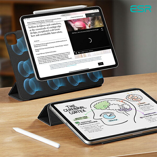 ESR REBOUND マグネット吸着式 Smart Folioケース iPad Air 11（M4/M3/M2/第5/4世代） /Pro 11（M5/M4）/iPad Air 13 / iPad Pro 12.9/Pro 13（M5/M4）薄型 軽量 角度調整 三つ折りスタンド タブレットケース glv-10113790 GULLIVER Online Shopping サンプル画像2