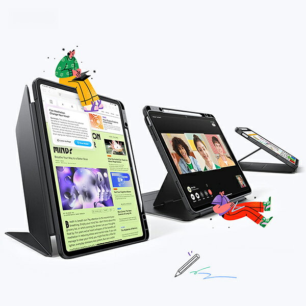 ESR Flip ペンホルダー付きハイブリッドケース for iPad Pro 11（M5/M4）/ iPad Air 13（M4/M3/M2）/Pro 13（M5/M4）段階スタンド マグネット式 Apple Pencil収納 多機能 タブレットケース iPadアクセサリー glv-10113791 GULLIVER Online Shopping サンプル画像3