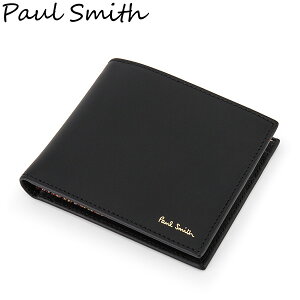 【お盆もあす楽】ポールスミス PAUL SMITH 二つ折り財布 財布 メンズ 小銭入れ付 ブラック 4833 Signature Stripe Interior Billfold And Coin Wallet あす楽