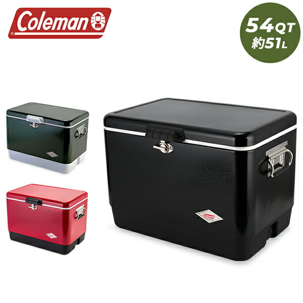 コールマン Coleman クーラーボックス 54QT スチールベルト 大容量 約51L アウトドア キャンプ BBQ 釣りクーラー ハード 3000003 STEEL COOLERS 夏休み 父の日