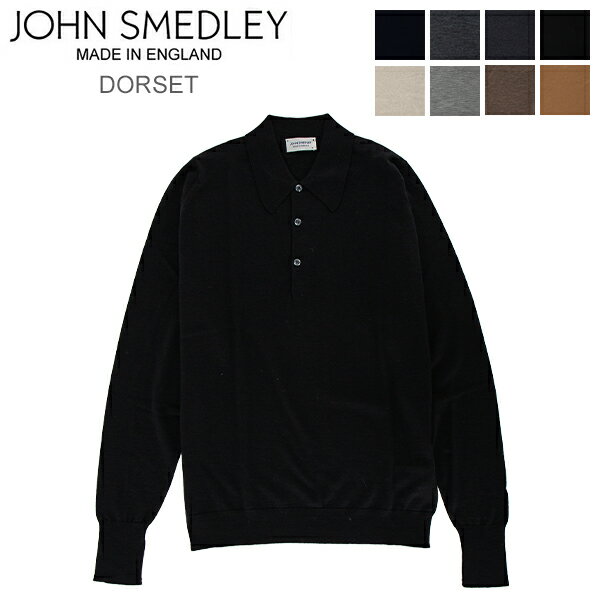 ＼店内、BFセール開催中／ ジョンスメドレー John Smedley 長袖 ポロシャツ メンズ ドーセット DORSET トップス ニット 30ゲージ メリノウール セーター 無地 襟付き 男性 ポロネック イギリス製 ウールセーター MEN HERITAGE