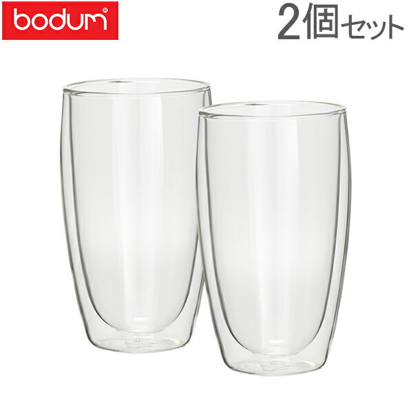 【P5倍 9/27 23:59迄】Bodum ボダム パヴィーナ ダブルウォールグラス 2個セット 0.45L Pavina 4560-10US/4560-10 Double Wall Thermo Tall Drink Glass set of 2 クリア 北欧 あす楽