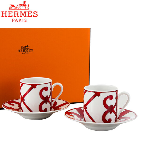 エルメス カップ ＼48時間限定クーポン付き／ Hermes エルメス ガダルキヴィール Coffee cup and saucer コーヒーカップ＆ソーサー 100mL 011017P 2個セット