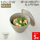 ザル ボウル ソロウ フタ付き ボール コランダー S、Lペアセット ボルコラ リス SOLOW GSLW018 グレー ホワイト Sサイズ L サイズ 蓋 水...