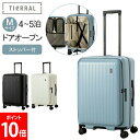 \店内、モール内最安挑戦中/ スーツケース SMサイズ 約68L〜75L ティエラル トマル 3泊 4泊 5泊 フロントオープン ストッパー付 拡張 ブラック ...