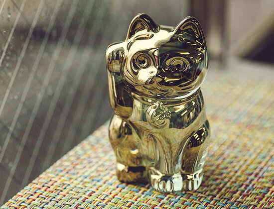 バカラ まねき猫 置物 クリスタル ガラス ゴールド 2612997 Baccarat CHAT LUCKY CAT あす楽