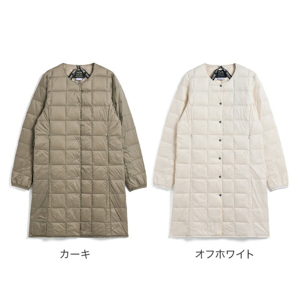 タイオン TAION ベーシック クルーネックボタン ロングダウンジャケット レディース TAION-W104-LONG 保温 防寒 アウター 女性 薄手 おしゃれ 温かい シンプル デザイン 秋 冬