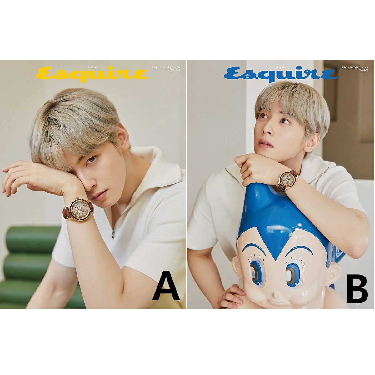 【VER選択】2021年 5月号 ESQUIRE ASTRO CHA EUNWOO アストロ チャウヌ SEVENTEEN HOSHI セブンティーン ホシ 画報 インタビュー 韓国 雑誌 マガジン KOREAN MAGAZINE【送料無料】のサムネイル