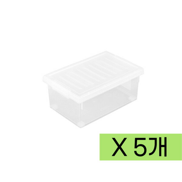 18L システム リビングボックス x 5個 ホワイト 透明/整理箱