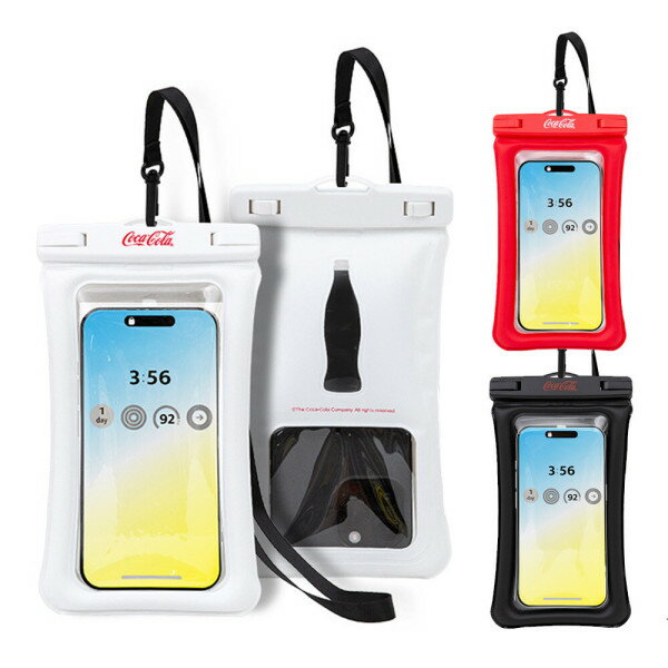 コカコーラ 防水バッグ-ネックレスタイプ 携帯 防水パック ウォータープルーフバッグ ウォーターパーク 水遊び