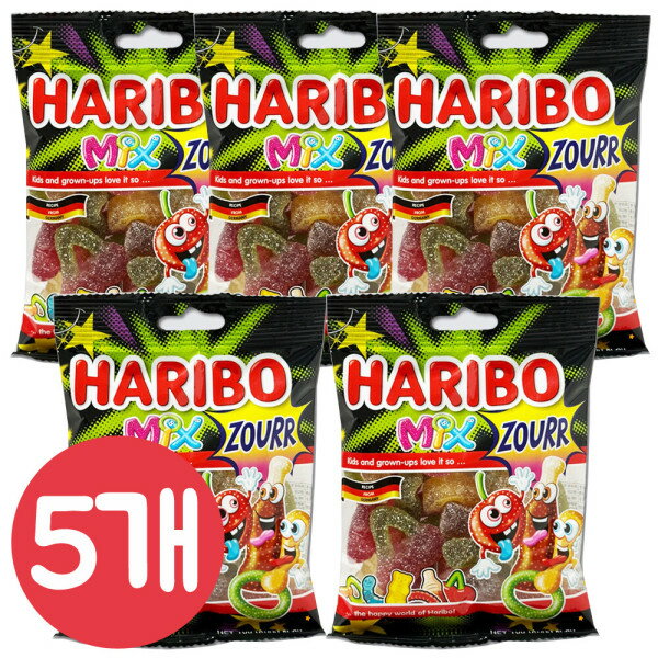 ハリボー ミックス サワーグミ ゼリー 100gx5個/もち/米菓子/マイチュー/淡羅/コピコ/沖尾/舞組の商品画像